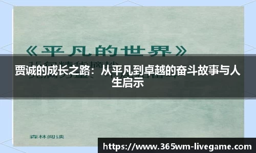贾诚的成长之路：从平凡到卓越的奋斗故事与人生启示